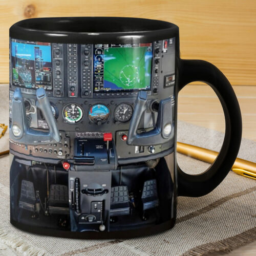 Pilot Gift Black Ceramic Coffee Mug 11 /& 15oz