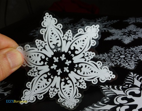 57 REUSABLE CHRISTMAS SNOWFLAKES STICKERS DECALS HOME OFFICE SHOP WINDOWS DECOR