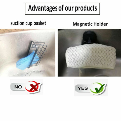 No Suction Cups Magnetic Sink Sponge Holder Dish wand Holder Brushes Holder 