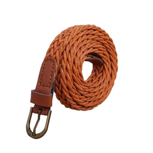 Belts Knitted Fashion Women Female For Dress Ladies Split Leather Solid Adult
