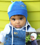 Bleu Adorable Coton Bébé Garçon Chapeau De Neuf avec étiquettes Taille 6-12 mois