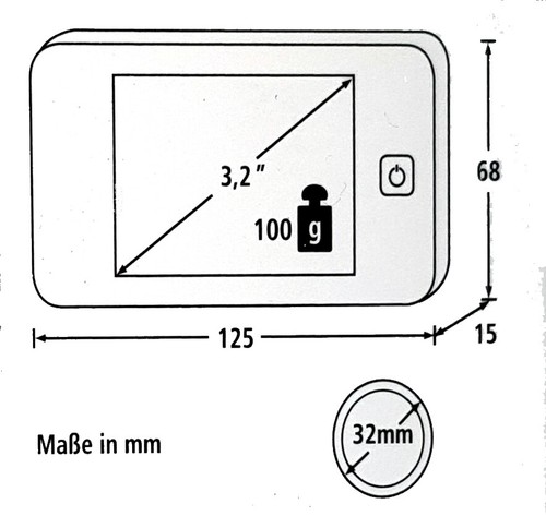 Burg Wächter Door eGuard DG8100 elektronischer Türspion Sicherheit 3,2/" Display