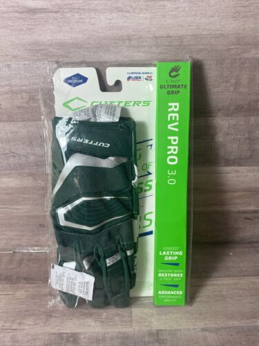 Cutters Rev Pro 3.0 Receiver Football Gloves Medium Dark Green 