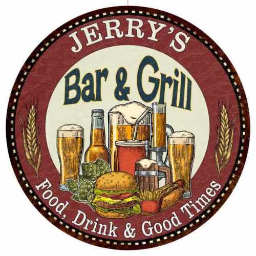 JERRY'S Bar and Grill Round Metal Sign Kitchen Wall Decor 100140020183 