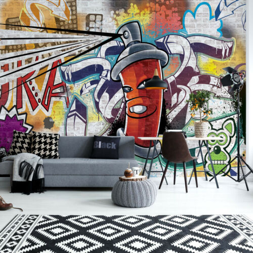 Tapete Fototapete für Wohnzimmer Judendzimmer Graffiti Straßenkunst