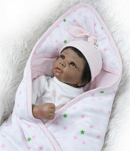 Black Skin Reborn Baby Dolls African American Realistic Biracial Baby Dolls 22/"