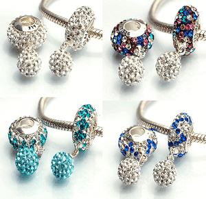New Unique Auth 925 Sterling Silver Charm Bead CZ Dangle fits Fashion Bracelet
