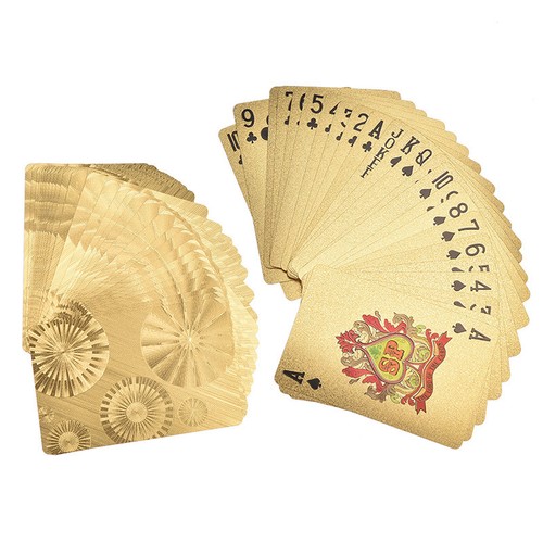 54X Waterproof Pvc Playing Card Set Round Golden Poker Card Magic Cficks Tool IY