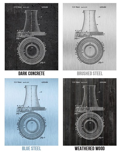 Nuclear Power Patent Posters Set of 4 Power Technician Engineer Gift