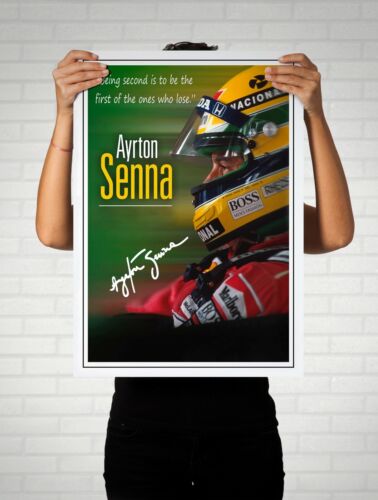 A3 A2 A1 Sizes Ayrton Senna Autographed Wall Art Poster Print