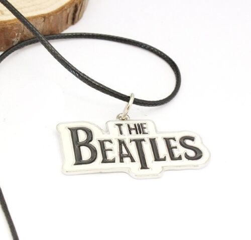 The Beatles Pendant 20" Necklace With Leather Cord Chain Classic Rock Music 