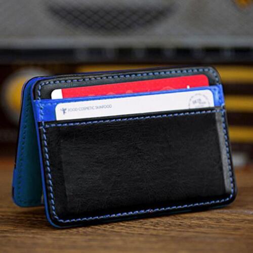 Mini Unisex Wallet Magic Leather Bifold Wallet Card Holder Money Clip Wallets