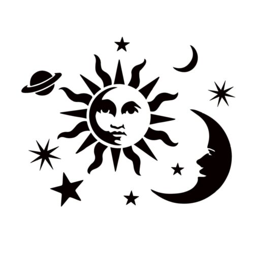 Celestial Moon Sticker Sun Decal Celestial Sun And Moon Decal 