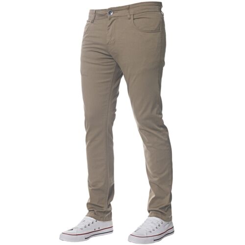 Hommes Kruze Designer Slim Extensible Pantalon Chino Jeans Tous Tour de Taille