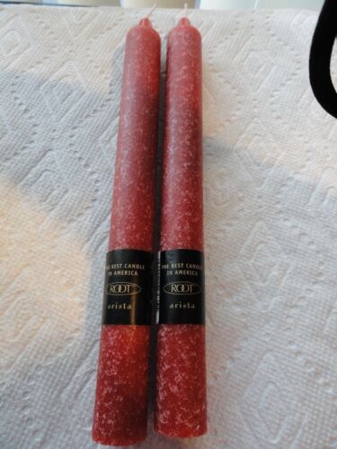 Root Candles-SOFT RED Timberline Dinner Candlesticks NEW