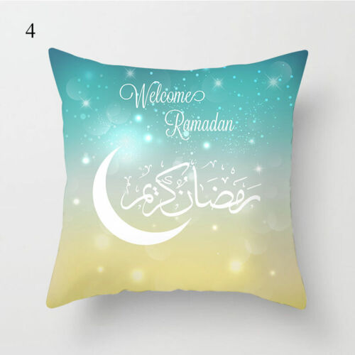 18" Happy Eid Mubarak Pillowcase Ramadan Decor Cusion Cover Islami Muslim Decor❤ 