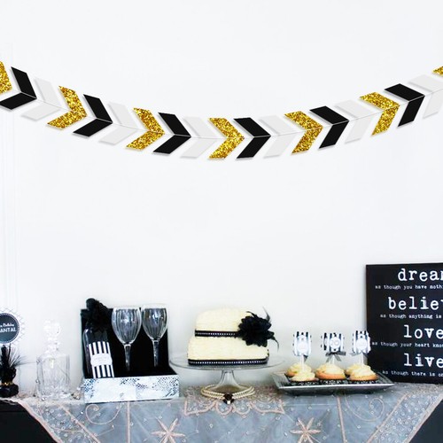 3 M style SCANDINAVE Suspension Gold flèches Fête Bannière Anniversaire Mariage Garland