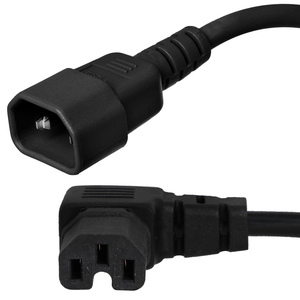 IBX-35693 C14 to Angled C15 Power Cords Left Angle 18//3 AWG 10A//250V