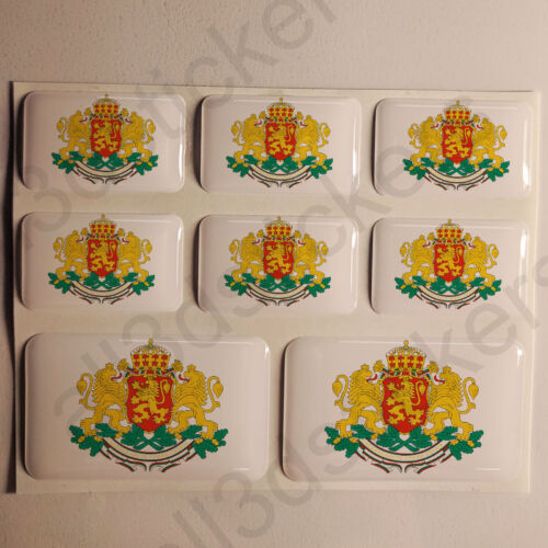 Sticker Bulgaria Resin Domed Stickers Bulgaria Coat of Arms 3D Vinyl Adhesive