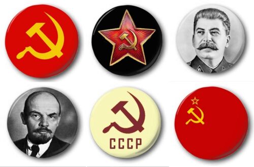 Kommunist Cccp USSR Russland 2.5cm//25mm Knöpfe Abzeichen Sowjetisch Sammlung