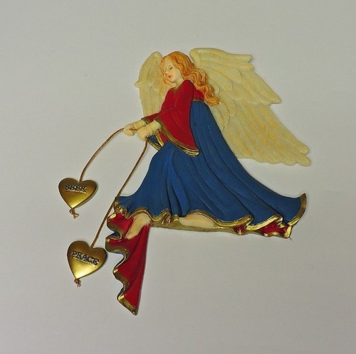 Ceramic Angel /"Seek Peace/" Door Ledge Hanger Home Decor