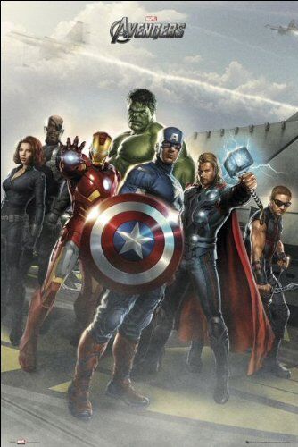 Marvel Avengers Poster 61x91.5cm FP2708 Fury Hulk Kappe Thor Hawk Widow Iron Man 