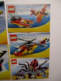 Lego INSTRUCTION Manual Lot 3 in 1 CREATOR 6745 4994 5866 Plane Helicopter Boat