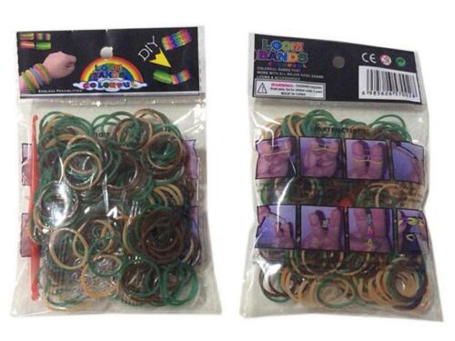 10 Verbindungsstücke militär-1 200 Loom Gummibänder Farbe 