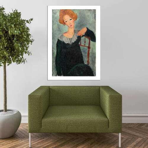 Damen mit Rot Haar Wandkunst Poster Druck Amedeo Modigliani