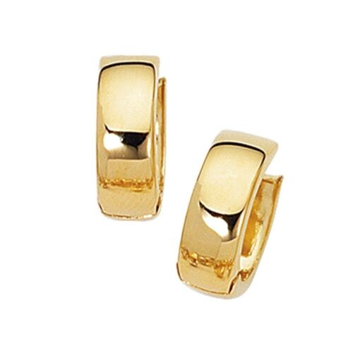 Cute Small All Polished Plain Huggie Hoop Earrings Real 10K Yellow Gold