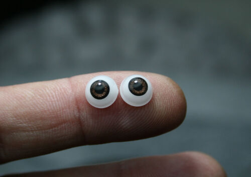 Ojos para muñeca acrílicos 8  mm 5//16/" 1 par marrón reborn bjd ooak dollfie