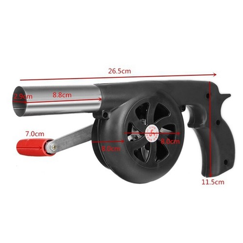 Kochen im Freien BBQ Fan Air Geblaese fuer Barbecue Feuer Bellows Hand Cran C1P4