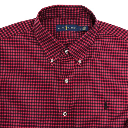 Lg Ralph luaren Camisa para hombres informal de verificación Fit Rojo Negro 100/% algodón-M