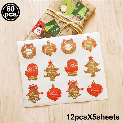 Santa Elk Christmas Sticker Wall Sticker Xmas Candy Seal Labels New Year Decor