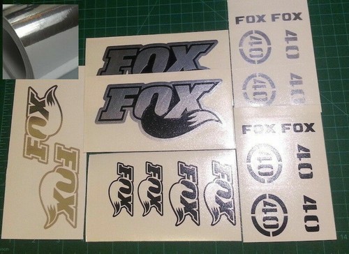 Fox 40 RC2 Forks argent chromé avec Black decals Set Autocollants Racing Mountain Bike Downhill