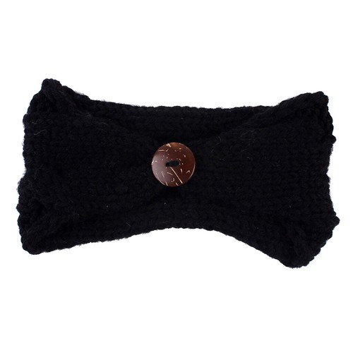 Baby Elastic Turban Head Wrap Headbands Kids Girl Knitting Button Hairbands