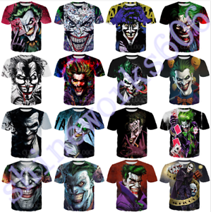 Fashion Mens Womens Funny Casual T-Shirt 3d print Movie Joker short-sleeved Tops