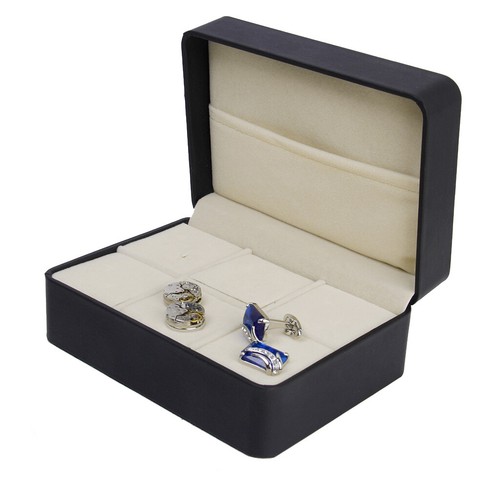 PU Leder Samt Manschettenknöpfe Aufbewahrungsbox Manschettenknöpfe Schmuck
