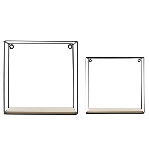en.casa Wandregal 2-teilig Hängeregal Regal Ablage Wandboard Quadratisch Set