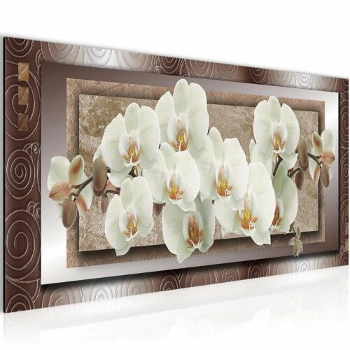 Wanddeko Bild Bilder Wandbild XXL 100x40 cm Orchidee Kunstdruck Leinwand Vlies