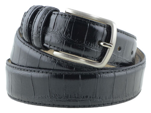 Cintura da uomo in pelle nera con stampa cocco artigianale made in Italy