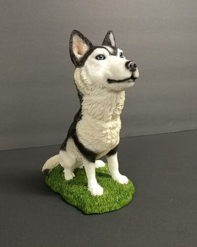 Siberian Husky Dog Figurine Statue Pet Puppy Hand Painted Resin Collectible New 
