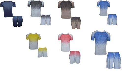 Mens Sports Tshirt /& Shorts Set Running Gym Training Summer Tracksuit New