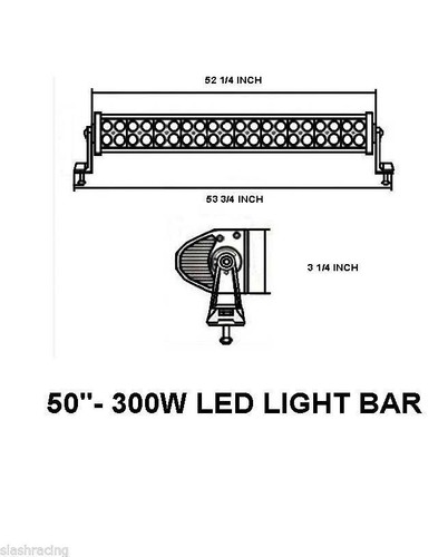 50/" 288W Work LED Light Bar Fog Driving DRL Spot Flood Combo Offroad SUV