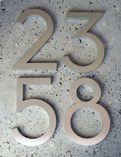 Modern House Numbers Modern Font Recycled Aluminum 6" Choose 3 