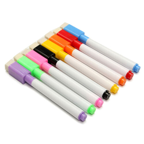 8 Colour in 1 Magnetic Dry Wipe White Board Markers Magnet Pens Built In Er Z8Y1 