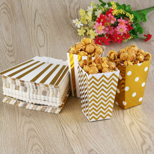 50X Popcorn Boxes Holder Movie Pack Hollywood Birthday Party Home Cinema Bags UK