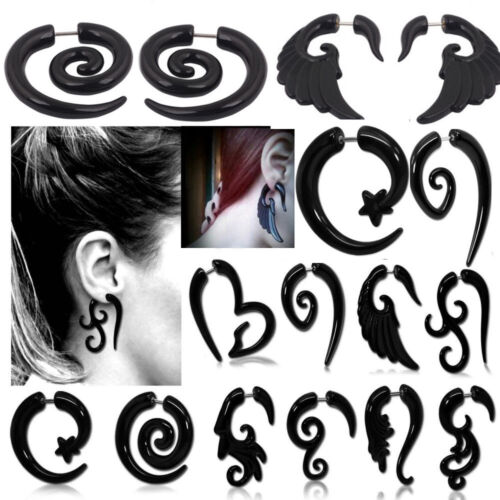 Details about  / 2X Acrylic Spiral Earings Ear Plug Fake Cheater Expanders Gauges Ear Jewelry