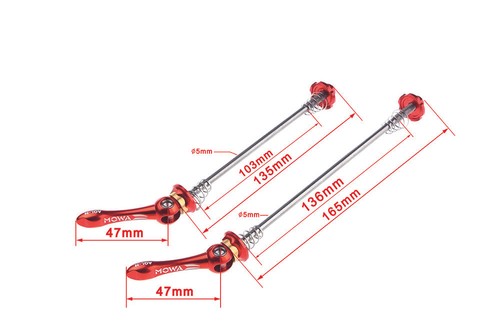MOWA Road Cyclocross Bicycle Bike Titanium Quick Release Ti QR Skewer Set Orange
