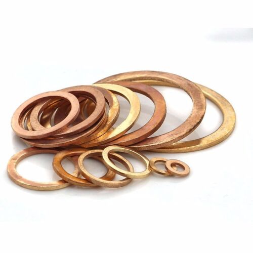 M5-M48 Thick 1-1.5-2mm Copper Flat Washer Copper Crush Washers Gasket Seal Ring 